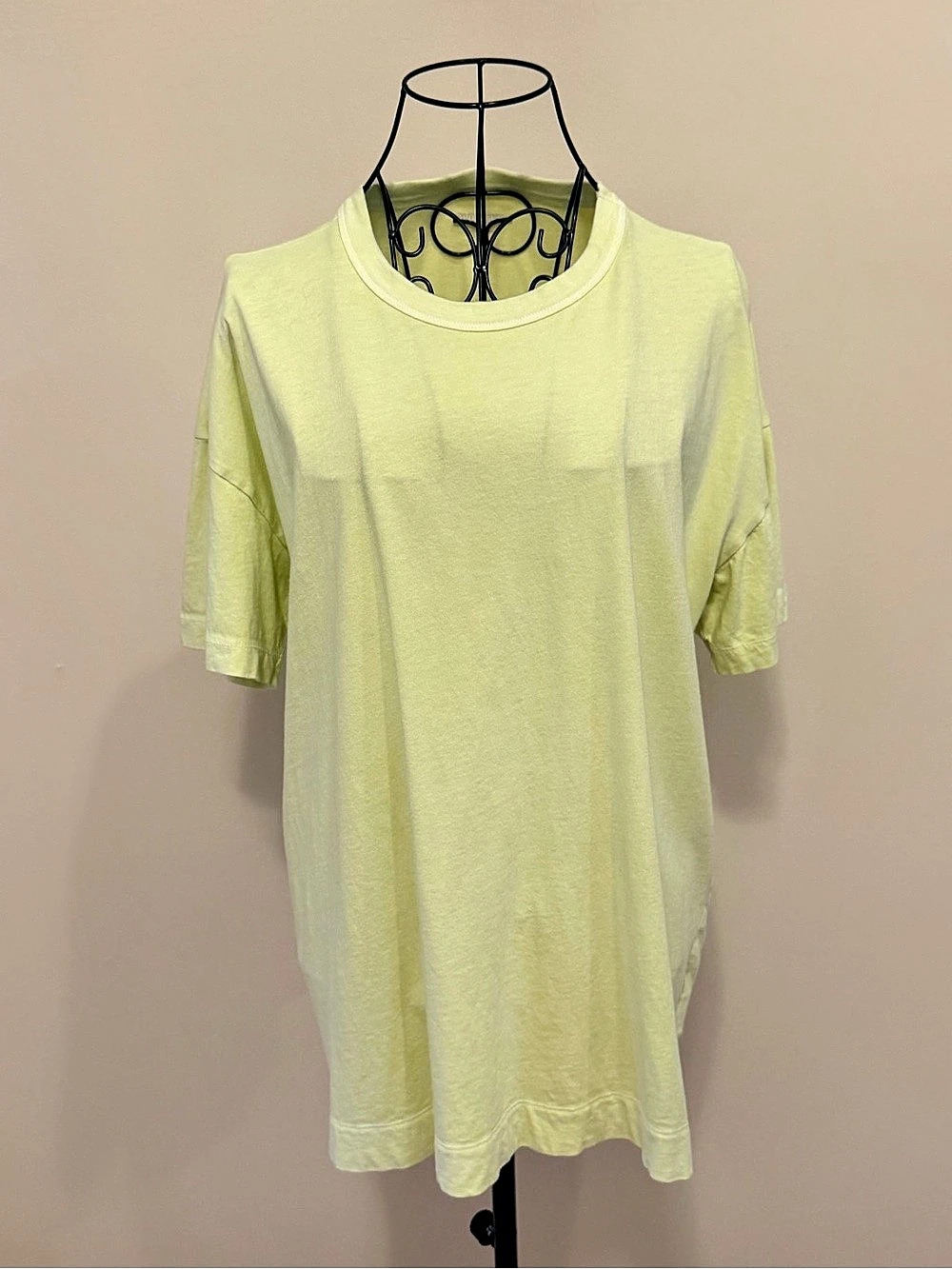 Old Navy Womam's Yellow 100% Cotton Solid Crew Neck Short Sleeve T-Shirt Size M